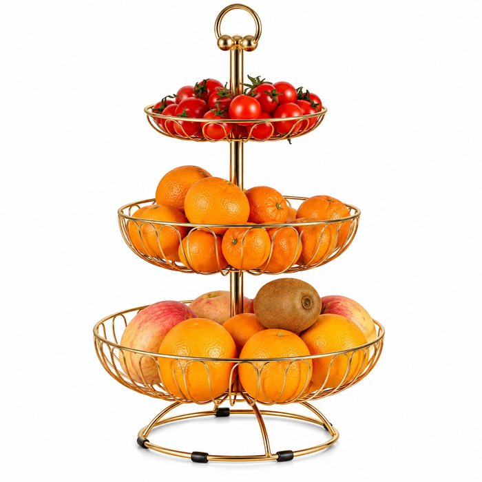 3-Tier Metal Wire Fruit & Dessert Stand