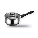 12 Piece Stainless Steel Cookware Set Saucepan Pan Casserole Pots Glass Lids
