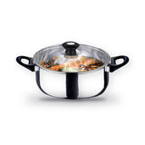 12 Piece Stainless Steel Cookware Set Saucepan Pan Casserole Pots Glass Lids