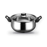 12 Piece Stainless Steel Cookware Set Saucepan Pan Casserole Pots Glass Lids
