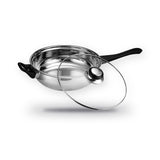 12 Piece Stainless Steel Cookware Set Saucepan Pan Casserole Pots Glass Lids