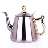 Stainless Steel Teapot with Gold Handle