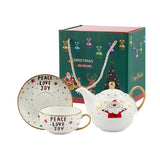 Festive Gold Rim Christmas Cup Set