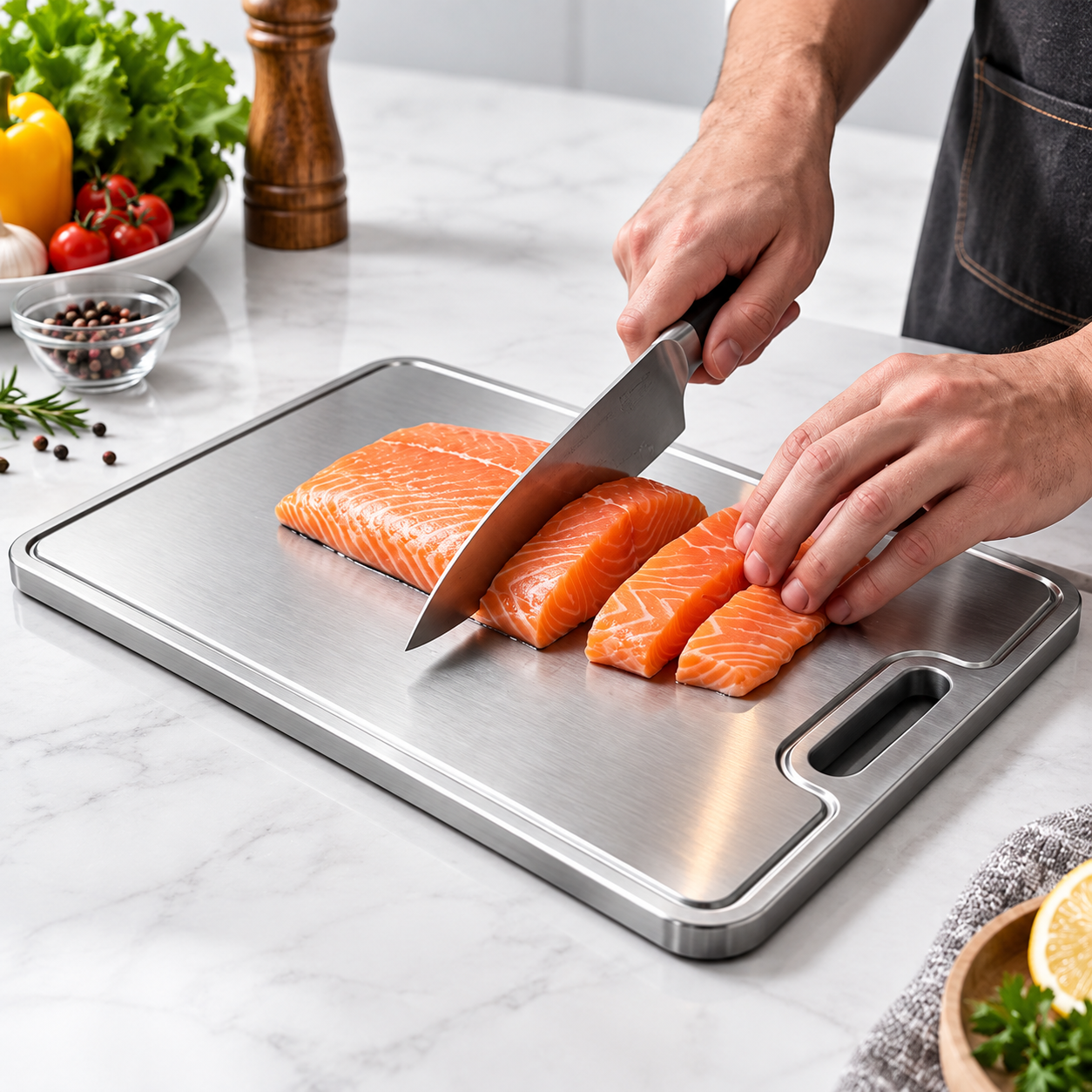 Premium Titanium Cutting Board, Double-Sided Antibacterial & Mold-Resistant Kitchen Chopping Board