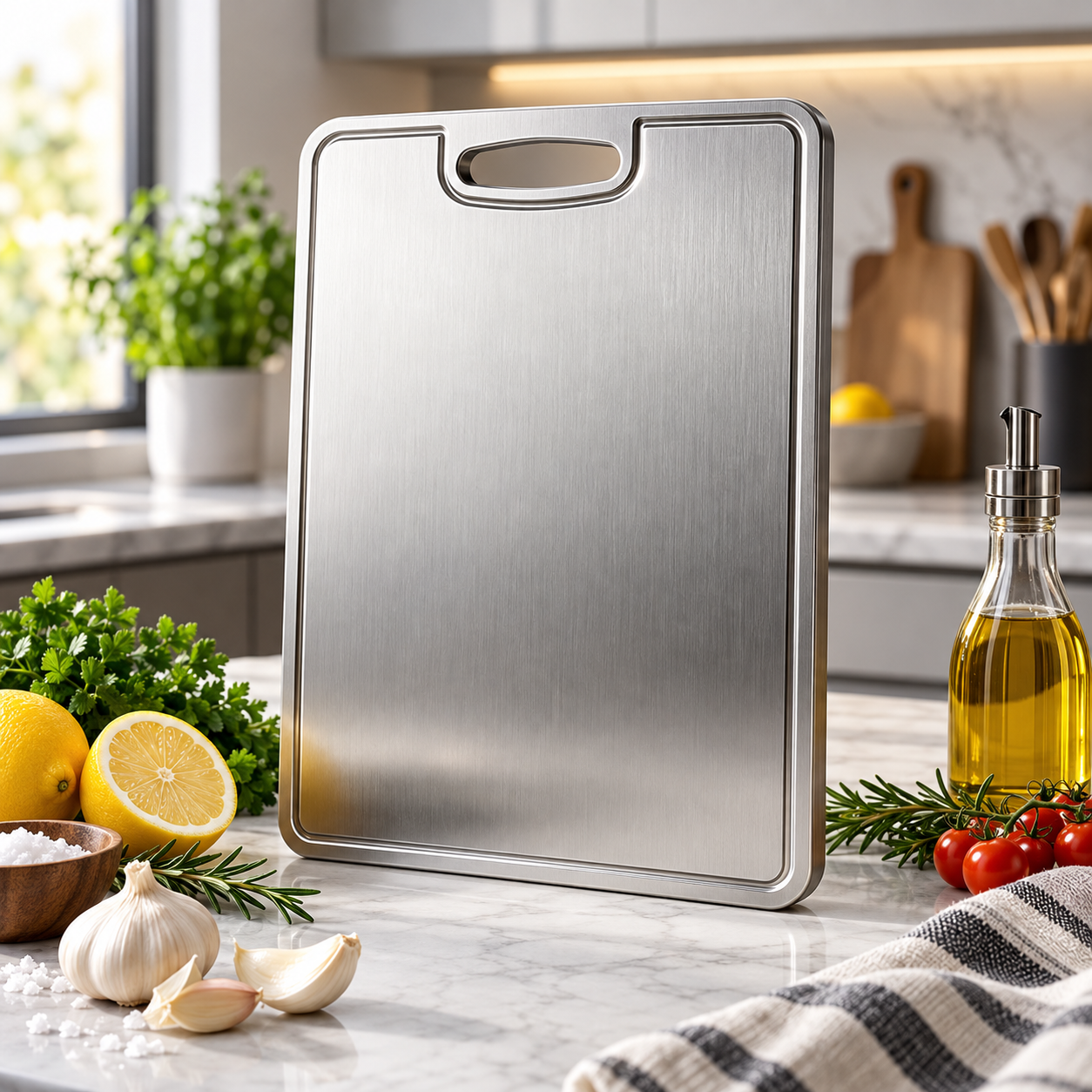 Premium Titanium Cutting Board, Double-Sided Antibacterial & Mold-Resistant Kitchen Chopping Board