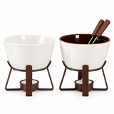 Ceramic Chocolate Fondue Set with Forks