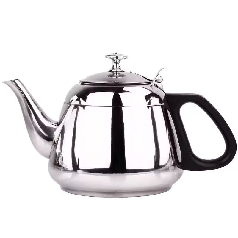 Stainless Steel Teapot with Gold Handle