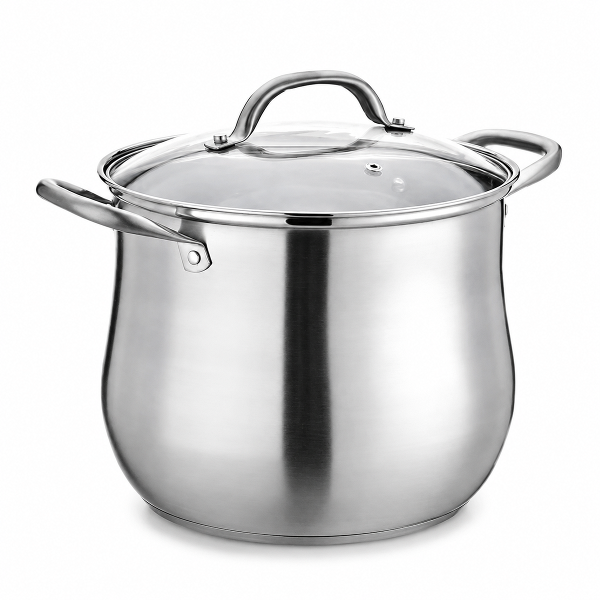 Stainless Steel Cooking Pot With Glass Lid 5.5L