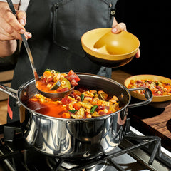 13-Piece Hybrid Stainless Steel Cookware Set with Tempered Glass Lids
