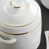 Ceramic Soup Bowl Set with Lid & Spoon Heat-Resistant Food Storage Bowls