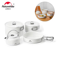 Naturehike Camping Cookware Set Lightweight Non-Stick Pots, Pan & Kettle for Outdoor Cooking