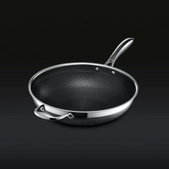 13-Piece Hybrid Stainless Steel Cookware Set with Tempered Glass Lids
