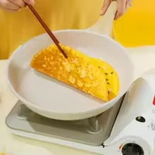 Non-Stick Frying Pan with Glass Lid & Wooden Handle Multipurpose Cooking Skillet