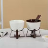 Ceramic Chocolate Fondue Set with Forks