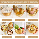 10-Piece Gold Stainless Steel Mixing Bowl Set