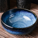Blue Ceramic Dinnerware Set With Bowl Spoon Cup & Chopsticks