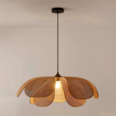 Japanese Wabi-Sabi Rattan Petal Pendant Light
