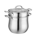 Stainless Steel Cooking Pot With Glass Lid 5.5L