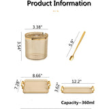 3-Jar Gold Rim Spice Set with Tray