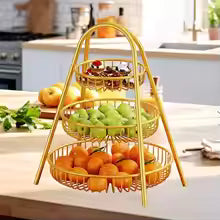 3-Tier Metal Wire Fruit & Dessert Stand