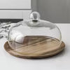 Acacia Wood Cake Tray with Glass Cover