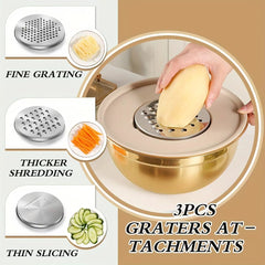 10-Piece Gold Stainless Steel Mixing Bowl Set