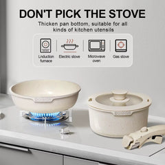17-Piece Non-Stick Cookware Set with Removable Handles