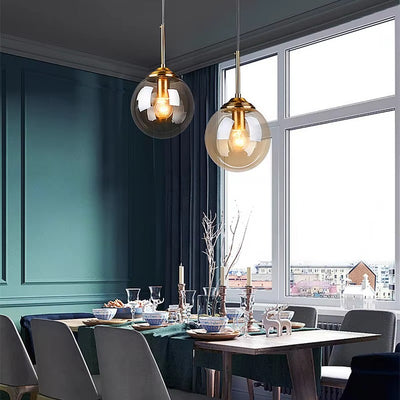 Modern Nordic LED Glass Pendant Light – Minimalist Metal Hanging Lamp