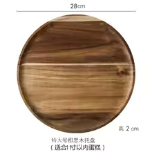 Acacia Wood Cake Tray with Glass Cover