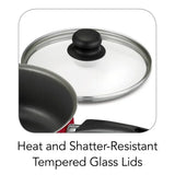 Red Non Stick Cookware Set With Glass Lids