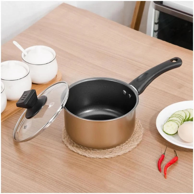 Copper Non Stick Cookware Set With Glass Lids