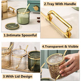 3-Jar Gold Rim Spice Set with Tray