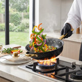 12-Piece Granite Cookware Set with Gold Handles