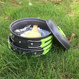 Portable Camping Cookware Set Non Stick & Foldable