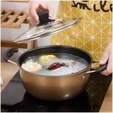 Copper Non Stick Cookware Set With Glass Lids